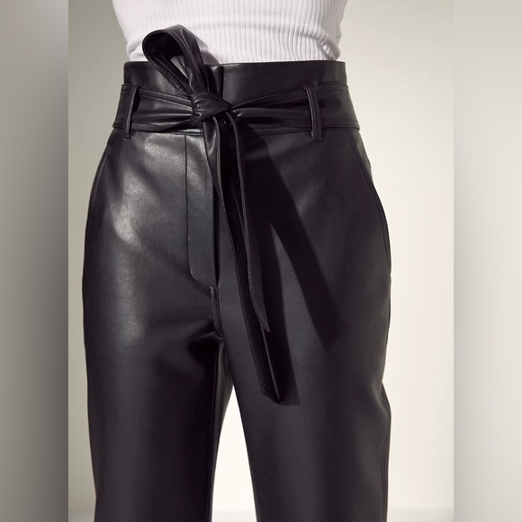 Babaton Black Faux Leather Pants - Picture 4 of 10